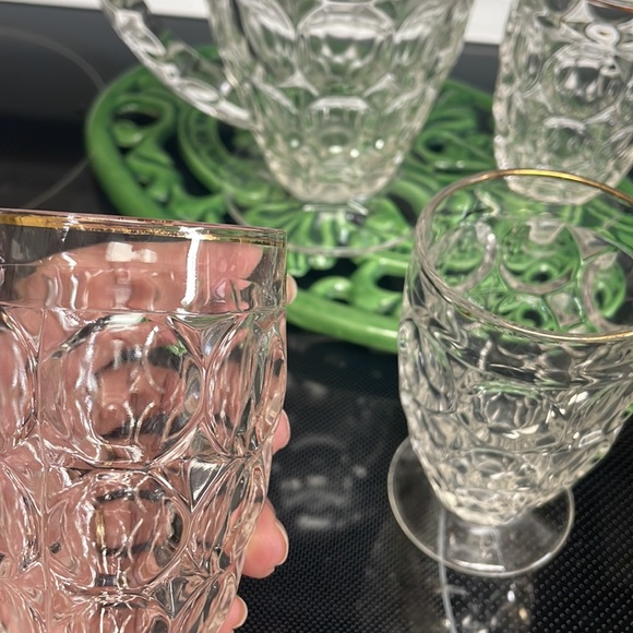 1950's Vintage Set Jeannette Glass Thumbprint - Picture 2 of 4